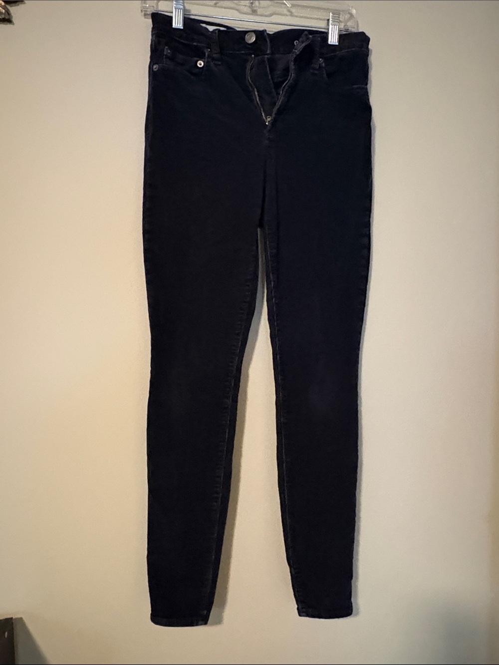 Women's Black High-Rise Skinny Cords